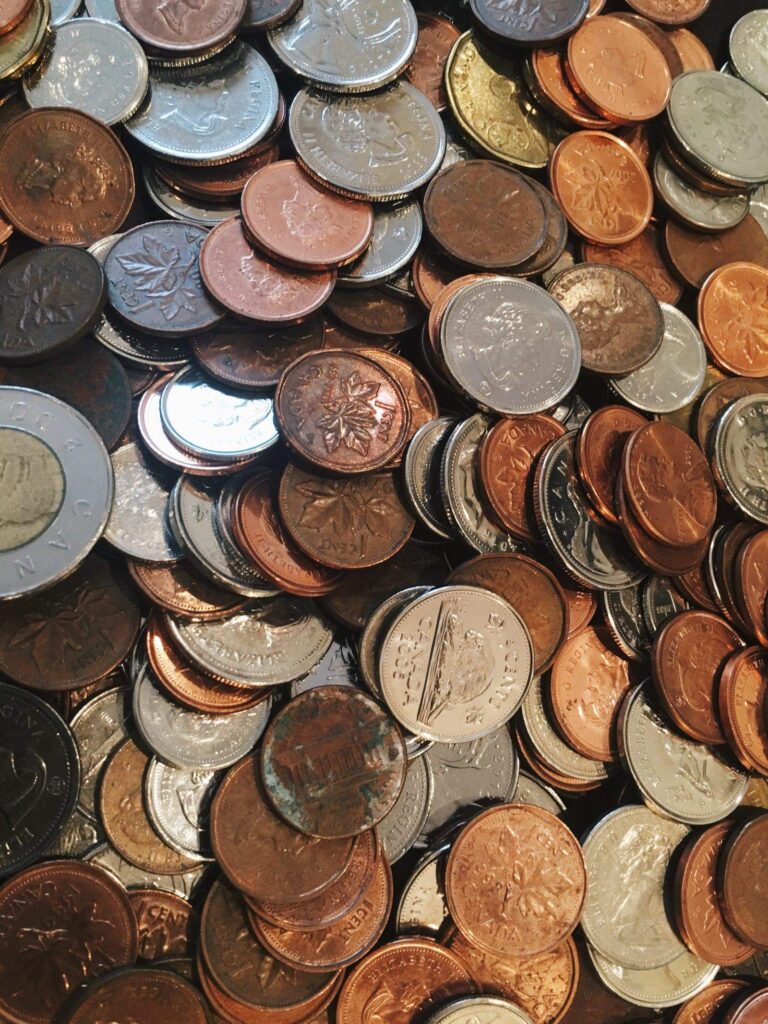a pile of coins