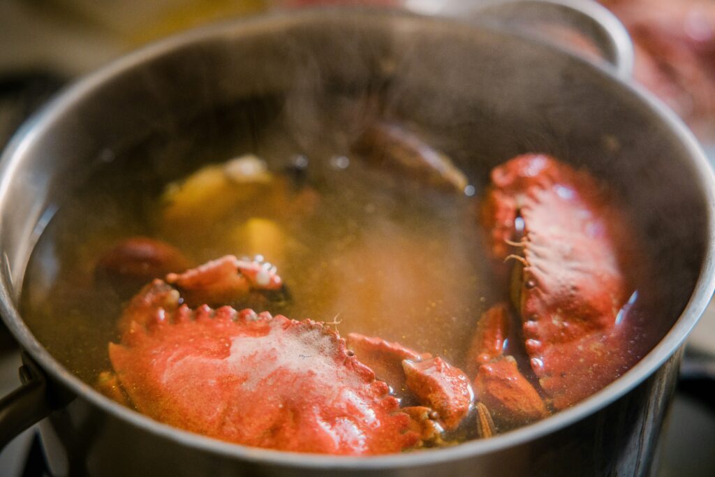Boiling lobster